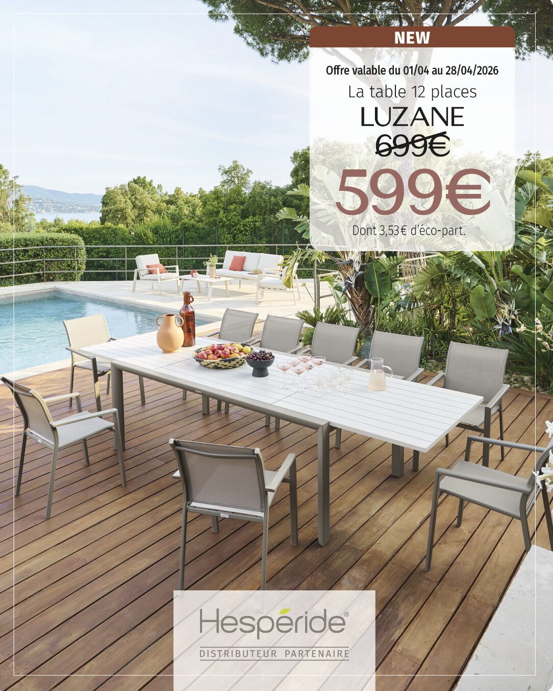 promotions HESPERIDE mobilier de jardin